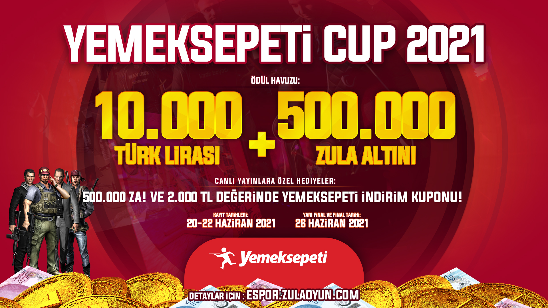 YEMEKSEPETİ CUP ZULA TURNUVASI KAYITLARI BAŞLADI!